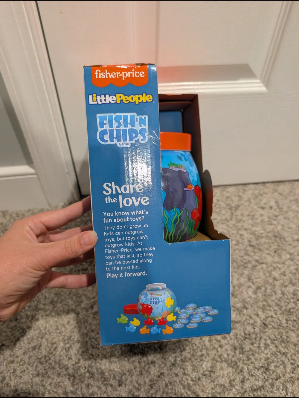 NIB Fisher-Price Little People Fish'n Chips Game - Orange & Blue